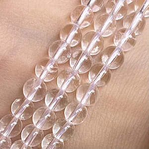 Křišťál čirý, kvalita A, 6 mm, šňůra 38 cm (cca 60 korálků)